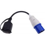 163162 Verloop snoer | Verloop kabel | Verloop adapter CEE 16A 3-polig blauw naar Schuko 230V - 50 cm kabel  - JSK Handelsonderneming