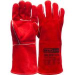 Lashandschoen van rood splitleder met Kevlar garen gestikt, doos 60 paar 1.53.122.00 - JSK Handelsonderneming