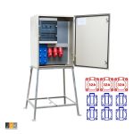 Bouwmeterkast 63 Ampère | KEM6004 | 3x CEE 32A 5p 380V | 6x schuko 16A 230V | 105446 - JSK Handelsonderneming