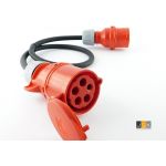 CEE sterkstroomadapter van CEE 32A 4-polig man naar 5-polig 32A 5-polig vrouw - 324325