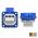 105-0BX10 - Reserve stopcontact haspels IP 54 blauw, flensmaat: 50 x 50 mm, incl. dunne flensdichting, afstand tussen de bevestigingsgaten: 38 x 38 mm, 601.050 Blauw