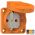 PCE 105-0o Aanbouwcontactdoos IP54 oranje, flensmaat: 50 x 50 mm, incl. dunne flensdichting, afstand tussen de bevestigingsgaten: 38 x 38 mm, 601.050