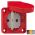 PCE 105-0bw Aanbouwcontactdoos IP54 rood, flensmaat: 50 x 50 mm, incl. dunne flensdichting, afstand tussen de bevestigingsgaten: 38 x 38 mm, 601.050