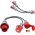 325165/2 CEE Splitter, Stroomverdeler, stroomkabel, 16A, 230V, 5x4 mm², adapter 32A naar 16A, sterke stroomstekker, fasespatel, 5-polige CEE-stekker, IP44, verlengkabel, 50 cm, voor industrie, buiten