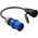 323=>162 - Stekkerovergang adapter 1 fase CEE 32A naar schuko, Verloopkabel CEE stekker 32A 3-polig blauw naar 2-polig 230V Schuko contrastekker vrouw - 323162