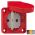 PCE/Sirox Schuko Inbouw wandcontactdoos met klep PCE105-0e IP54 geel 50x50mm Flens, incl. dunne flensdichting, afstand tussen de bevestigingsgaten: 38 x 38 mm, 601.050 Rood