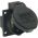 PCE/Sirox Schuko Inbouw wandcontactdoos met klep PCE105-0e IP54 geel 50x50mm Flens, incl. dunne flensdichting, afstand tussen de bevestigingsgaten: 38 x 38 mm, 601.050 Zwart