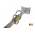 Brinkman Schroefstempel BM350 200 - 350 cm, Aboma-keur, Belastbaarheid op 250cm 23.6 kN, 18.2 kg, afmeting gaffelkop 16x12cm, Afmetingen voetplaat 12x12cm