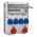 Wandverdeler (Bouwstroom) | CEE 2x16A | 4x230V Schuko | Stroomverdeler LS-schakelaar FI-schakelaar 12-module - 1446-6565D