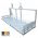 Combipallet bouwhekken HD, 28 Bouwhekken verticaal opslaan en transporteren, 32 bouwhekvoeten en 40 klemmen en 12 schoren compleet met grondpen 1446.30500300