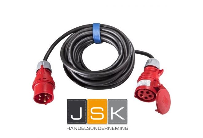 CEE Verlengkabel 10 meter 400V 16A 5-polig 5x2,5 mm² contactmateriaal CEE 3P+N+A | 105300