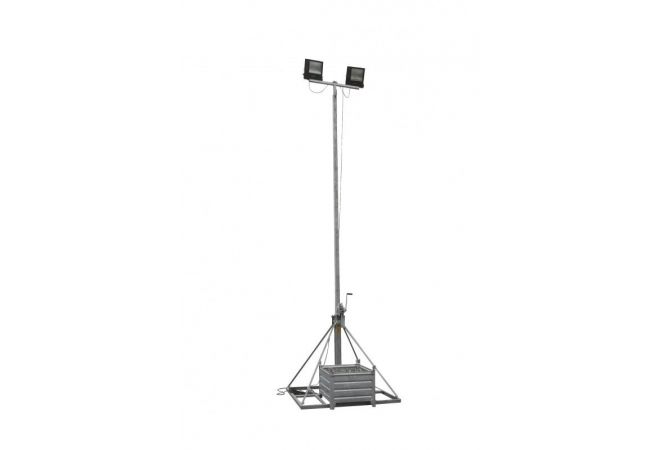 Lichtmast 6-12 meter compleet met 2 HQI gasontladingslampen 400 watt