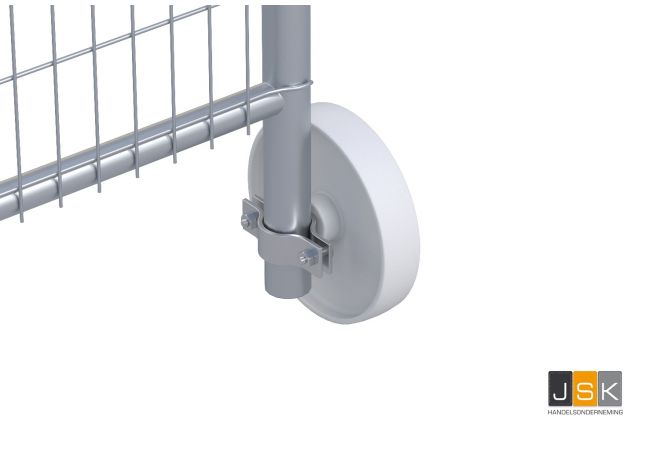 Bouwhek-wiel diameter 20 cm wit nylon t.b.v. poort