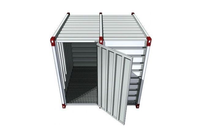 Opslag Milieucontainer - 2,25mtr met enkele deur in de lange zijde 02484