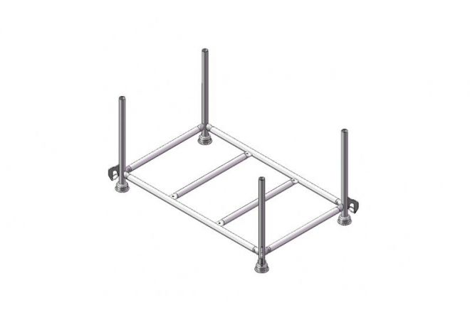Stapelpallet 150x87cm gegalvaniseerd vaste staanders 60cm