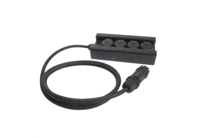 Plug & Music aluminium-verdeler 4x 230V met 230V stekker 071.100 - JSK Handelsonderneming