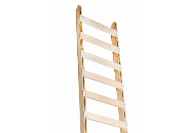 Houten ladder enkel 14 sports met anti-doorzaagstrip 3,90 mtr