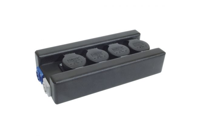Plug & Music aluminium-verdeler 4x 230V met Powercon-bus 071.200 - JSK Handelsonderneming