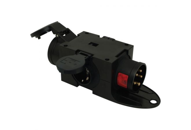 Plug & Music compacte verdeler zonder toevoerkabel 1x CEE 16A 400V - 2x contactdoos 230V - 953.053 - JSK Handelsonderneming