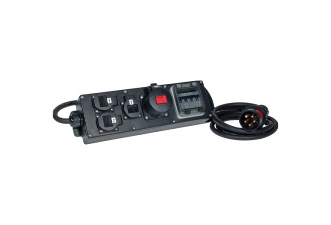 Plug & Music volrubber verdeler 3x 230V - 1x CEE-stekker 16 A, 400 V~, 6 h - 070.013.0110-B - JSK Handelsonderneming