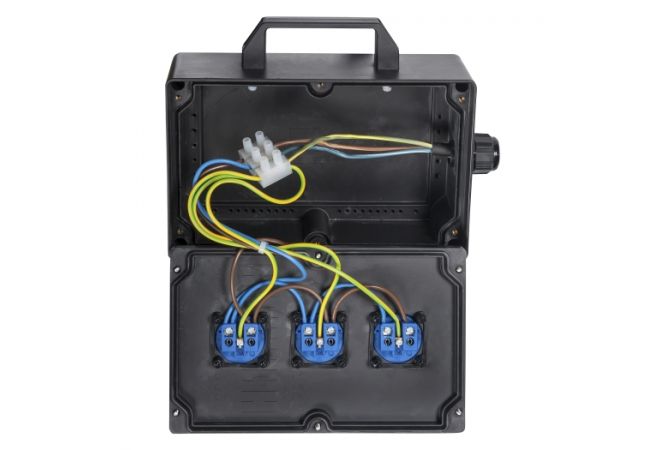 Rubberen verdeeldoos "GRÜNBERG" 3x 230V contactdoos met CEE 16A 400V 019.003.0000-1 - JSK Handelsonderneming