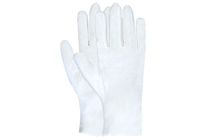 Interlock handschoen wit gebleekt van 100% katoen - 1.14.092.00 (Doos 50 dozijn) (Maat 6-13) - JSK Handelsonderneming