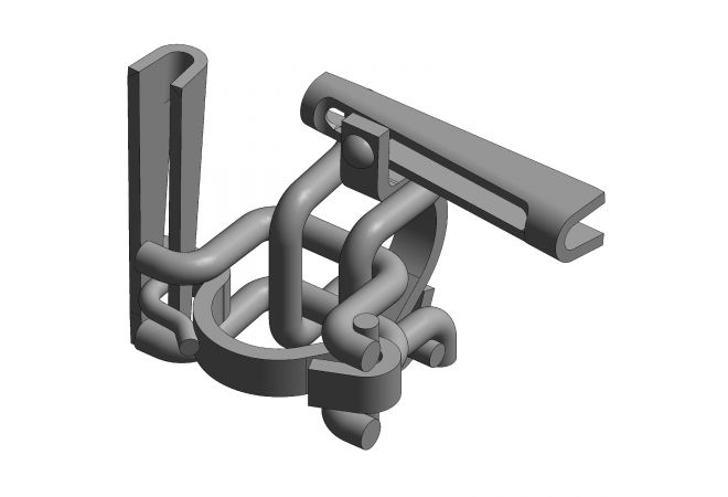 Steigerklem Van Thiel kruis met vaste spie | EN 74-1 klasse B | Gewicht: 1,5 kg | Gebruiksbelasting: 9,1 kN | EN74 B CU | P-1057 - JSK Handelsonderneming