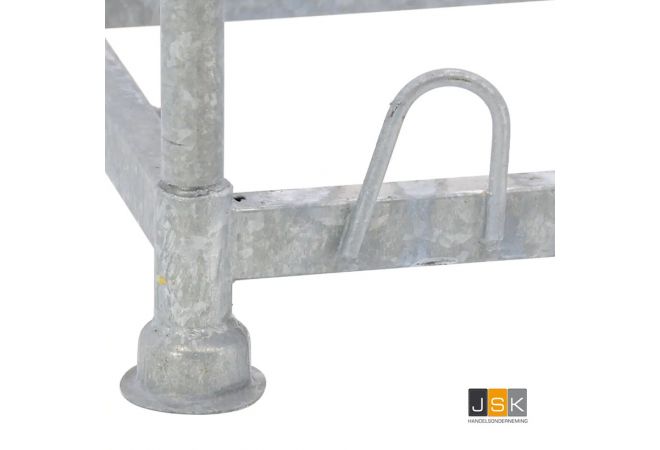 Stapelpallet 300x63cm gegalvaniseerd met uitneembare staanders [CLONE]