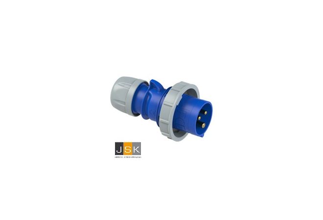 CEE-stekker IP67, 3-polig, 230 Volt, 6h, blauw - 630.1326