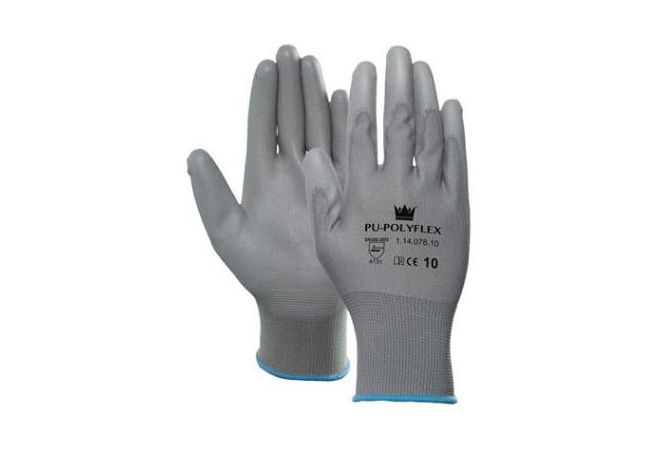 PU/polyester handschoen grijs