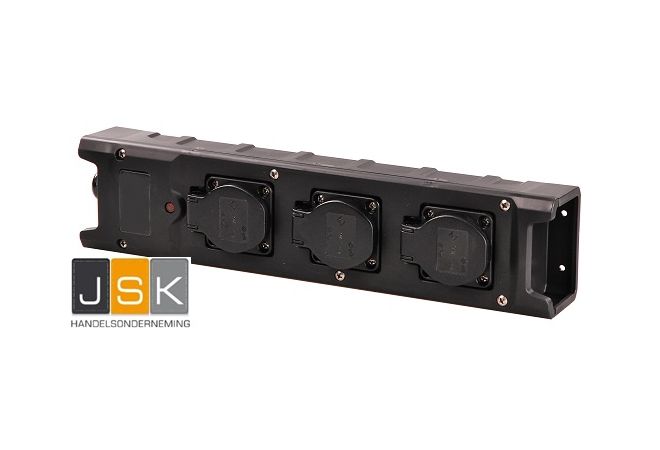 Connectra Contactblok met rode neon spanningsindicator nylon 3-voudig zonder kabel - 46.430 - JSK Handelsonderneming