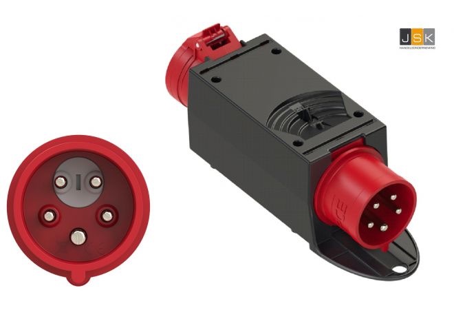 CEE-adapterstekker - faseomvormer 32A, 5-polig => 32A, 5 polig - 943.7430 - JSK Handelsonderneming