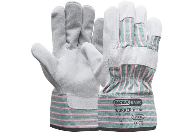 A-kwaliteit Rundsplitleder handschoen / OXXA® Worker 11-070 handschoen (Doos 60 paar) - 1.11.070.00