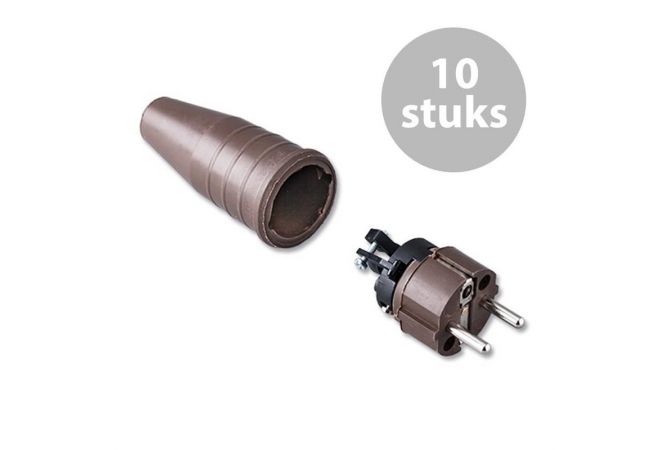 Volrubber contactstop 16A, 250V~ 2 polig met bus- en randaarde (conform NEN 1020 en NBN C 61-112-1) | 114187 | doos 10 stuks - JSK Handelsonderneming