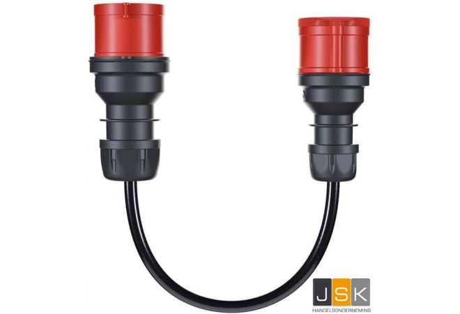 324=>165 - Verloop adapter CEE 32A 4-polig naar CEE 16A 5-polig - 324165