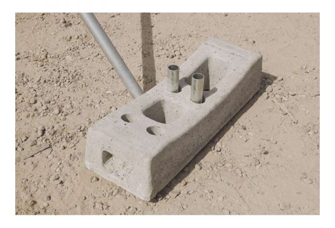 Bouwhek - voetplaat klein - schoorplaat klein voor bouwhek Heras - 128355  - JSK Handelsonderneming