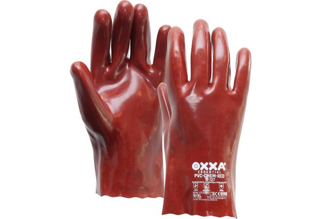 11712700 - OXXA® PVC-Chem-Red 17-127 handschoen (Doos 120 paar) (Maat 10) - 1.17.127.00