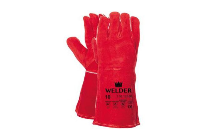 Lashandschoen van rood splitleder met Kevlar garen gestikt (Doos 60 paar) | OXXA® Welder 53-122 handschoen - 1.53.122.00 - JSK Handelsonderneming