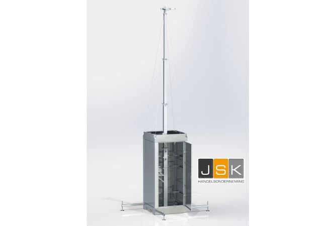 Mobiele werfbMobiele werfbeveiliging mast | Mobile yard protection mast | Mobiler Hofschutzmast | Mât de protection de cour mobile | MSB6-Premium - JSK Handelsondernemingeveiliging mast | MSB6-Premium - JSK Handelsonderneming