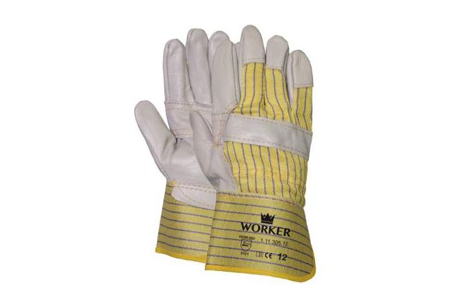 Meubellederen handschoen met palmversterking (Doos 72 paar) - 1.11.305.12 - JSK Handelsonderneming
