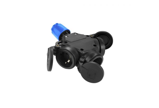 SIROX® XL volrubber 3-voudige hangkoppeling blauw met verend klapdeksel - 801.485.06 - JSK Handelsonderneming
