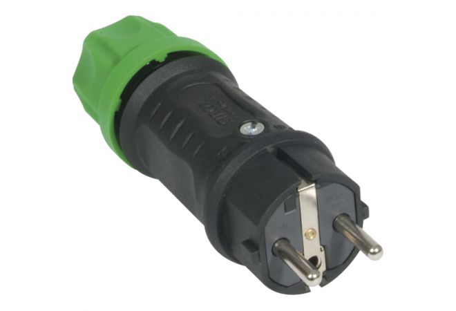 SIROX® XL volrubber stekker 250 V, zwart/groen, 10 stuks - 801.501.07 - JSK Handelsonderneming