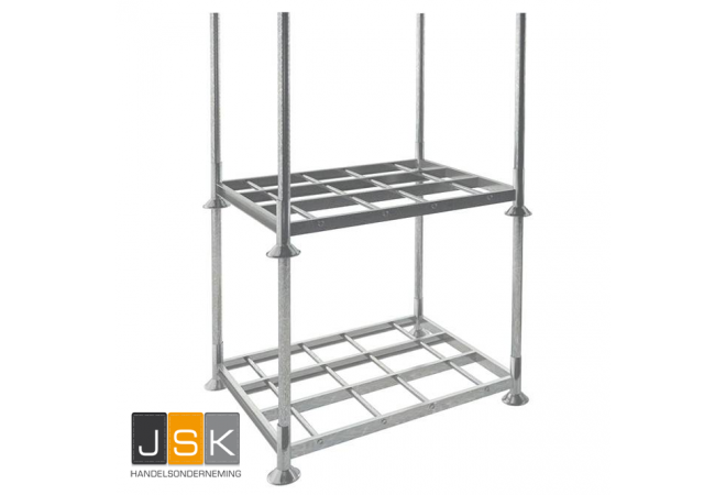 Gegalvaniseerd mobiel stapelrek 1545x1180x310mm / 1370x1000x310mm - excl. buizen - JSK Handelsonderneming