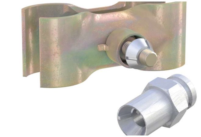 Sleutel high Security Heras  | Bouwhek dopsleutel High Security | Bouwhek-klemdop security met 3 sleufjes | Lockable Coupler Socket - JSK Handelsonderneming