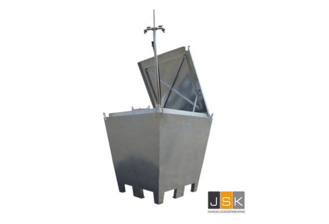 Bouwwaterput met 2 beluchte kranen met RVS Standleiding 110x107x110cm - JSK Handelsonderneming