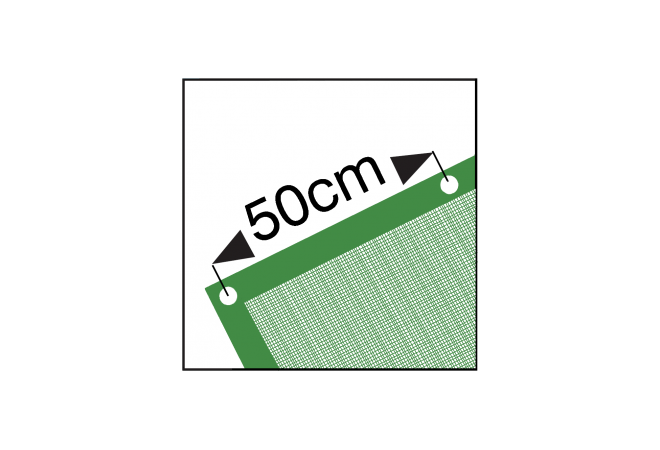 Bouwhek winddoek 176 cm x 341 cm, 150 (gr/m2), rondom gestikte zoom met extra bandversterking van geweven PE - JSK Handelsonderneming