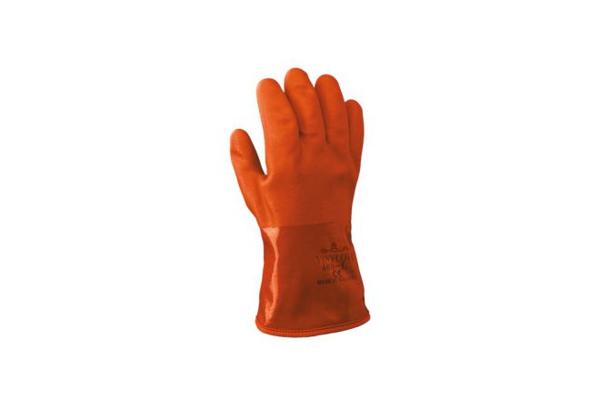 Showa 460 PVC Winterhandschoen Cold oranje | doos 60 paar | maten 8-10 | 2.42.00.460 | gratis bezorgingg - JSK Handelsonderneming