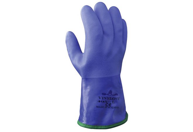 Showa 495 PVC Winterhandschoen Cold blauw | doos 60 paar | maten 8-10 | 2.42.00.495 | gratis bezorging - JSK Handelsonderneming