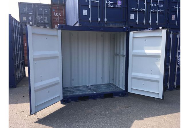 4ft Lekbak container | 1.20 x 2.20 meter | RAL5013 | Stapelbaar - JSK Handelsonderneming