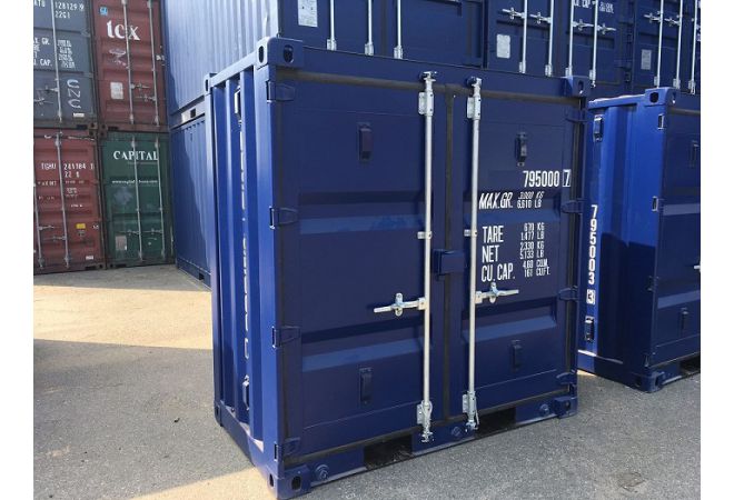 4ft Lekbak container | 1.20 x 2.20 meter | RAL5013 | Stapelbaar - JSK Handelsonderneming